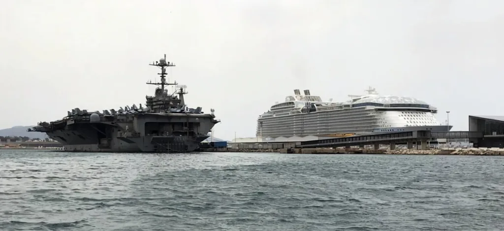 cruise ship vs aircraft carrier